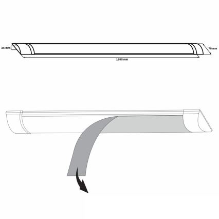 LED Virtuves zem skapīša lampa LED/36W/230V 4000K 120 cm balta