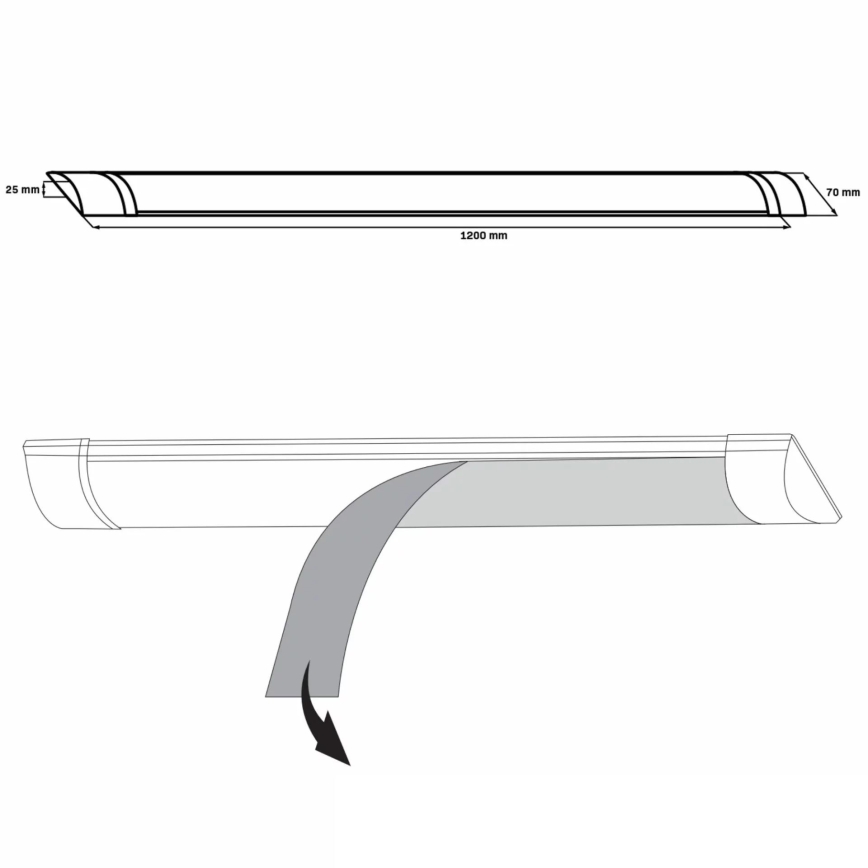 LED Virtuves zem skapīša lampa LED/36W/230V 4000K 120 cm balta