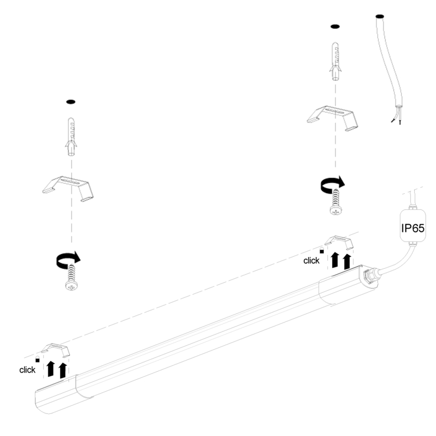 LED Virtuves zem skapīša lampa LED/36W/230V 4000K 120 cm melna