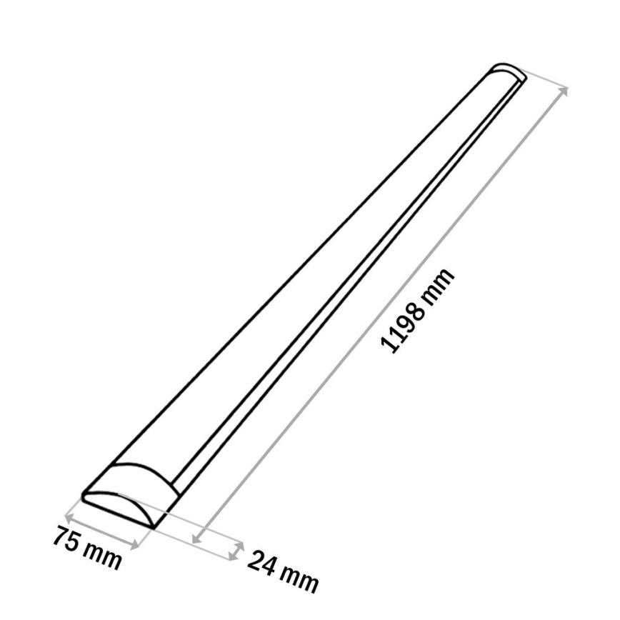 LED Virtuves zem skapīša lampa QTEC LED/36W/230V 120 cm melna
