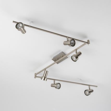 LED virziena gaismeklis 6xGU10/4,7W/230V matēts hroms