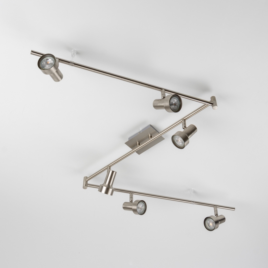 LED virziena gaismeklis 6xGU10/4,7W/230V matēts hroms