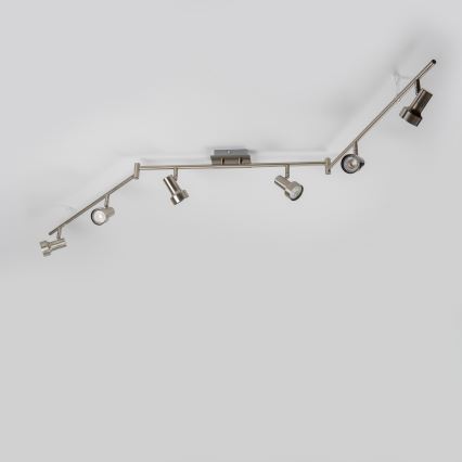 LED virziena gaismeklis 6xGU10/4,7W/230V matēts hroms