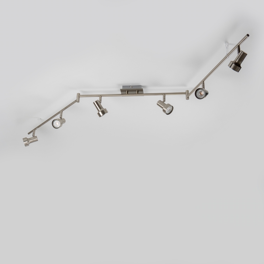 LED virziena gaismeklis 6xGU10/4,7W/230V matēts hroms