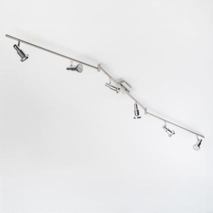 LED virziena gaismeklis 6xGU10/5W/230V matēts hroms