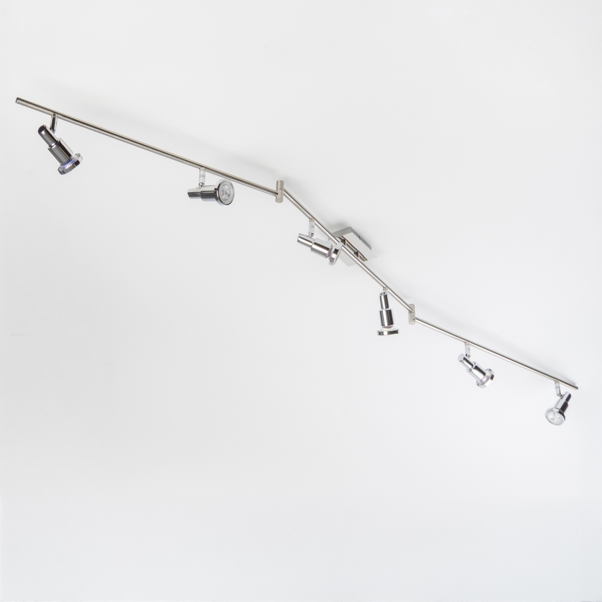 LED virziena gaismeklis 6xGU10/5W/230V matēts hroms