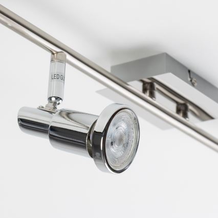 LED virziena gaismeklis 6xGU10/5W/230V matēts hroms