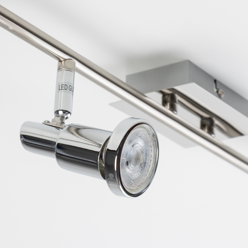 LED virziena gaismeklis 6xGU10/5W/230V matēts hroms