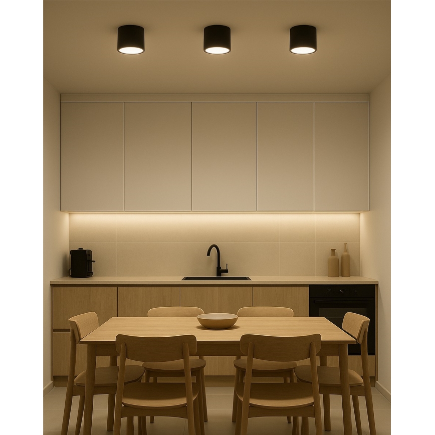 LED virziena gaismeklis LED/10W/230V 3000/4000/6400K Ø 12 cm melns