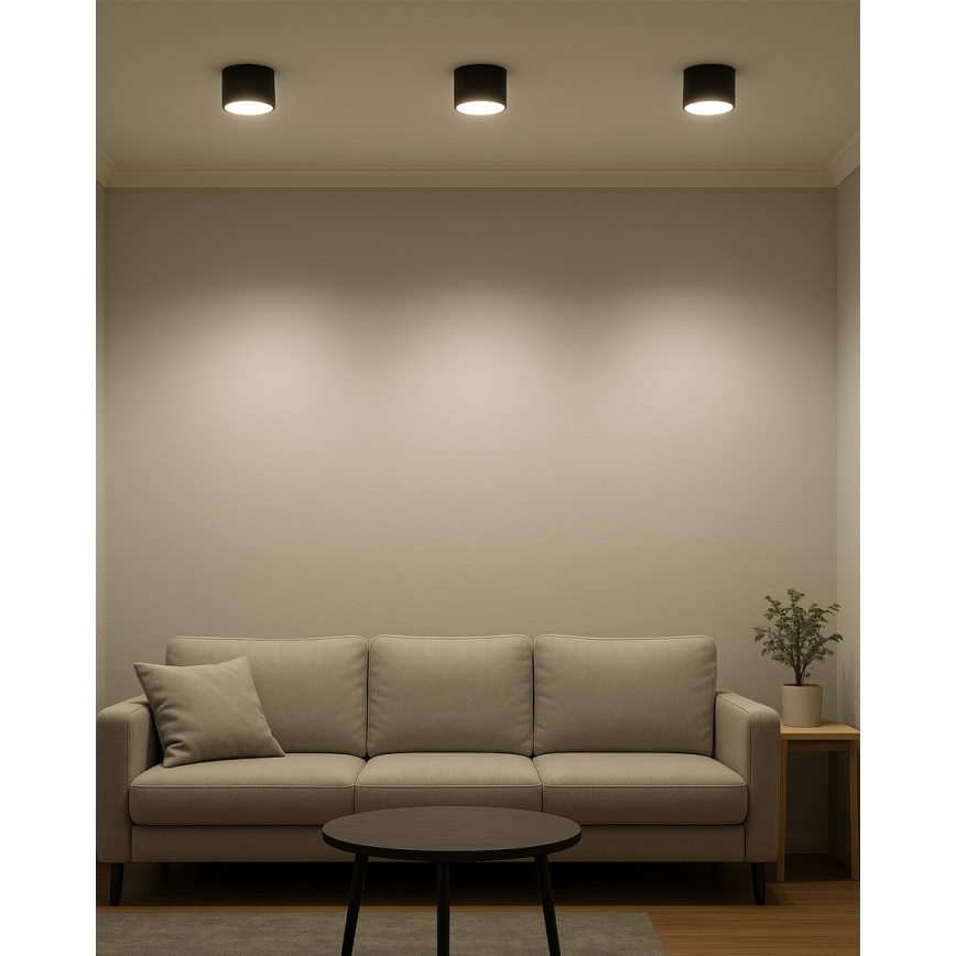 LED virziena gaismeklis LED/10W/230V 3000/4000/6400K Ø 12 cm melns