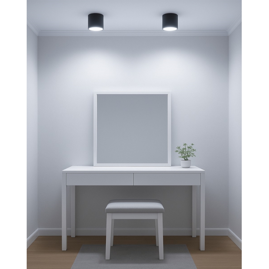 LED virziena gaismeklis LED/10W/230V 3000/4000/6400K Ø 12 cm melns