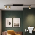 LED virziena gaismeklis LOGAN 3xGU10/10W/230V melna/zelta