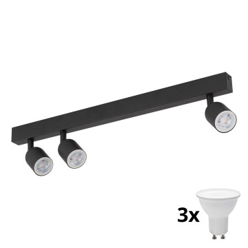 LED virziena gaismeklis TOP 3xGU10/10W/230V melns