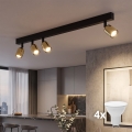 LED virziena gaismeklis TOP 4xGU10/10W/230V melns/zelts