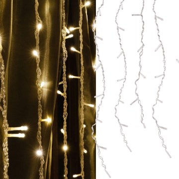 LED Ziemassvētku aizkari ESTELLA 47xLED/8 funkcijas 3,5 m silta balta
