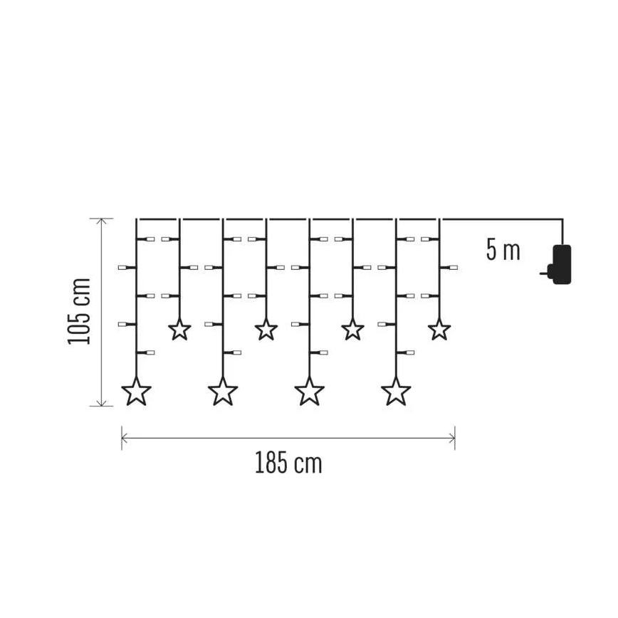 LED Ziemassvētku aizkars 115xLED/1,35W 6,85x1,05 m silti balta