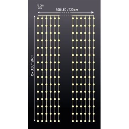 LED Ziemassvētku aizkars LED/3xAA