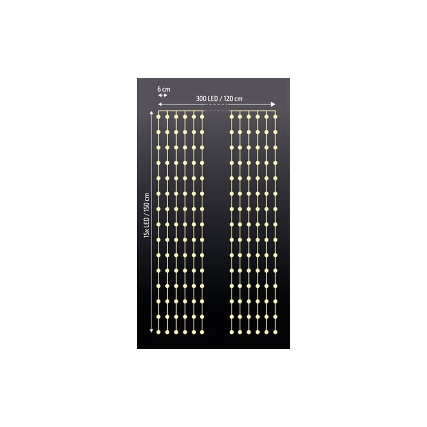 LED Ziemassvētku aizkars LED/3xAA