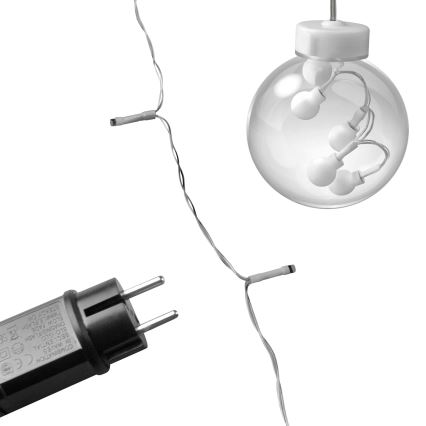 LED Ziemassvētku aizkars WISH BALLS 108xLED/8 režīmi 4,5 m siltā balta