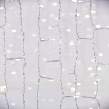 LED Ziemassvētku āra aizkars CURTAIN 480xLED/8,4W/230V 3x3 m IP44 vēsi balts