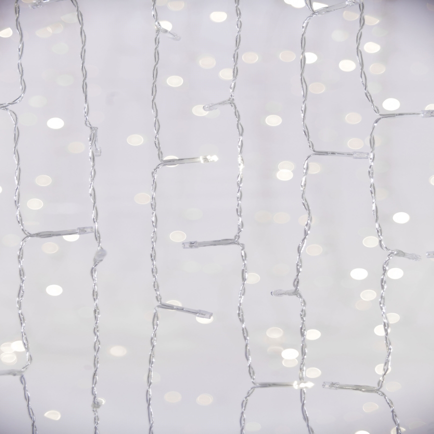 LED Ziemassvētku āra aizkars CURTAIN 480xLED/8,4W/230V 3x3 m IP44 vēsi balts