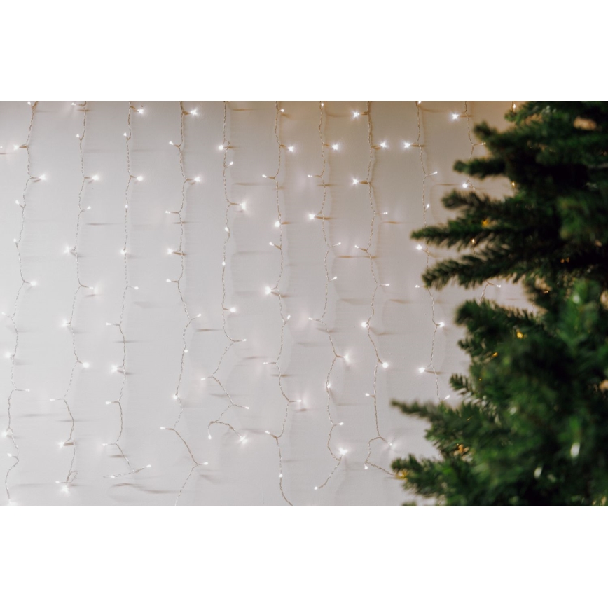LED Ziemassvētku āra aizkars CURTAIN 480xLED/8,4W/230V 3x3 m IP44 vēsi balts