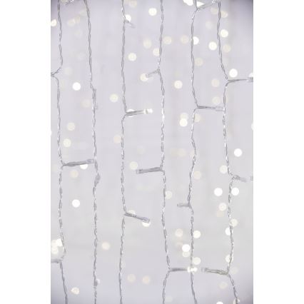 LED Ziemassvētku āra aizkars CURTAIN 480xLED/8,4W/230V 3x3 m IP44 vēsi balts