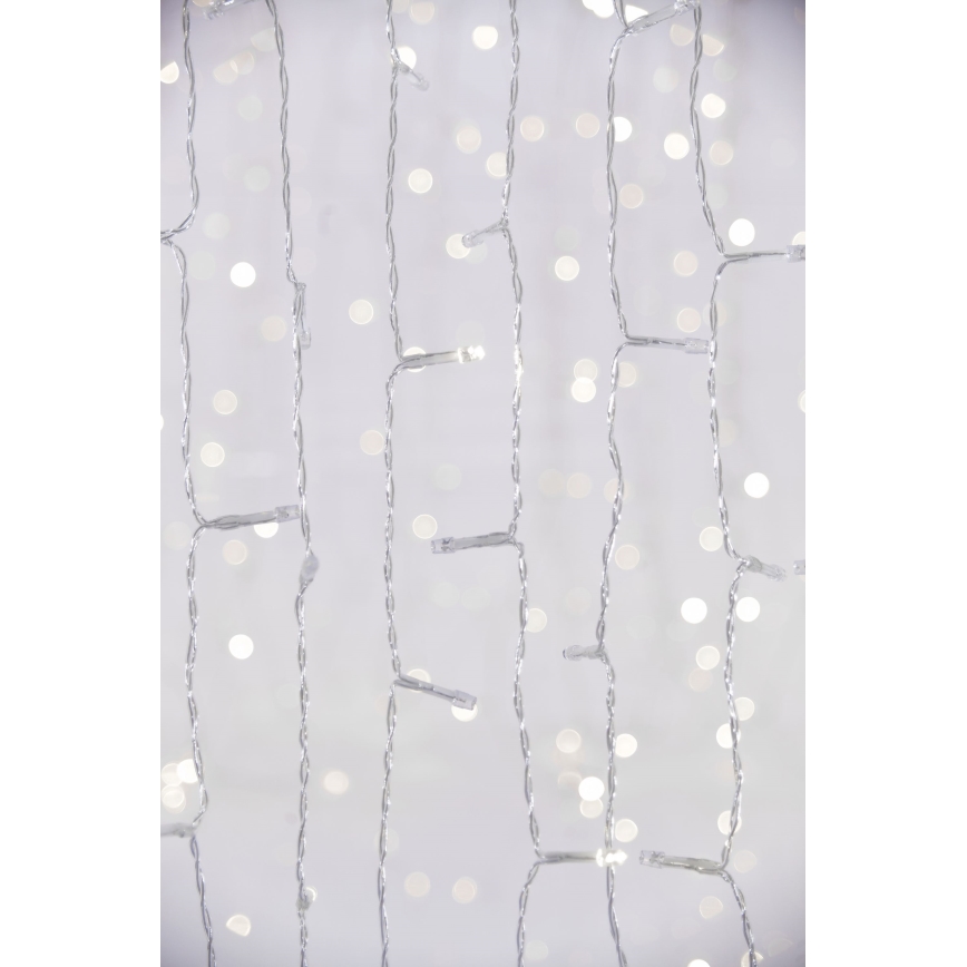 LED Ziemassvētku āra aizkars CURTAIN 480xLED/8,4W/230V 3x3 m IP44 vēsi balts