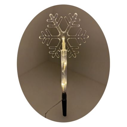 LED Ziemassvētku āra dekorācija 3xLED/2xAA IP44 silta balta sniegpārsla