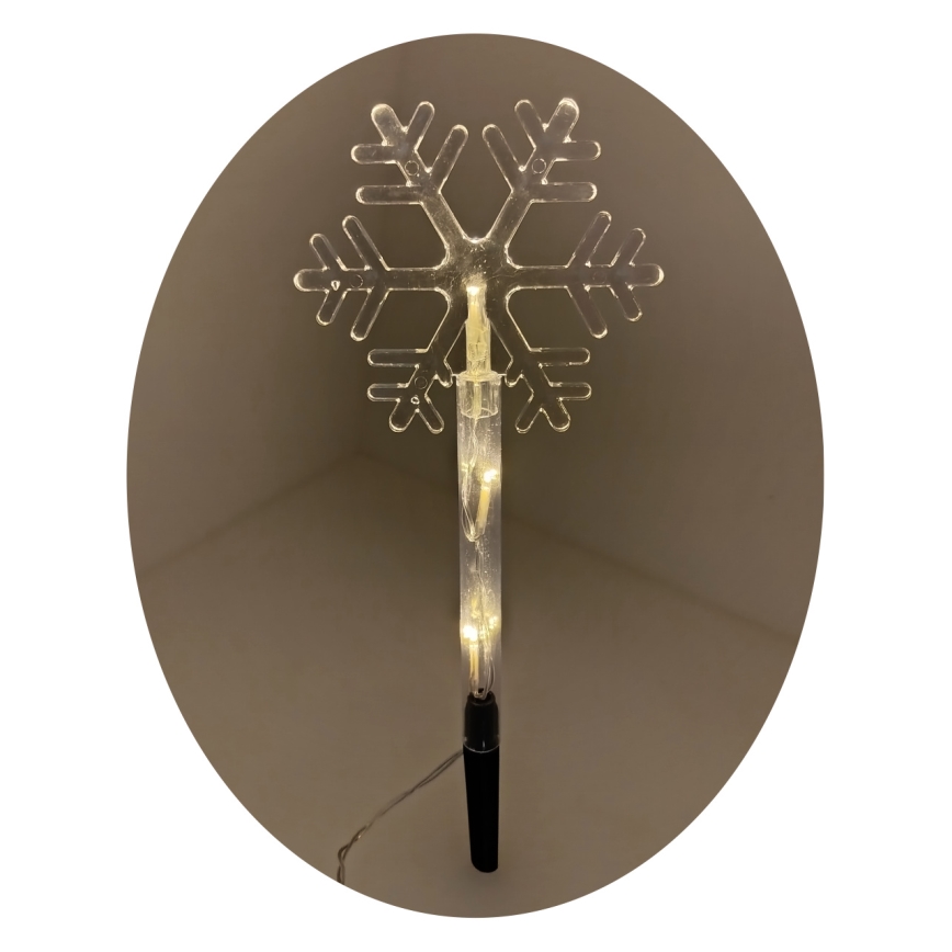 LED Ziemassvētku āra dekorācija 3xLED/2xAA IP44 silta balta sniegpārsla