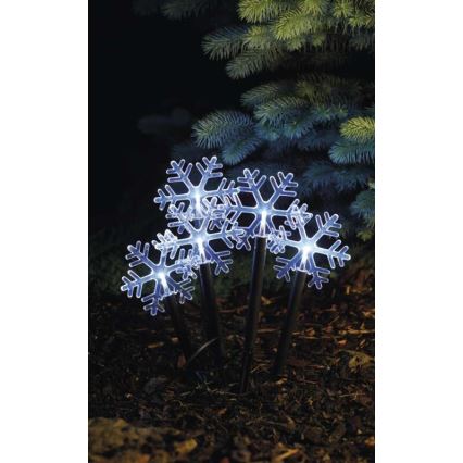 LED Ziemassvētku āra dekorācija 5xLED/3xAA IP44 sniegpārslas