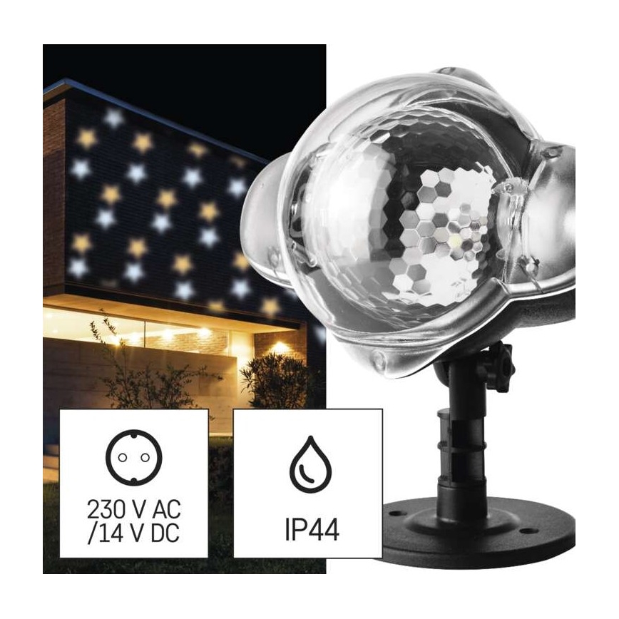 LED Ziemassvētku āra projektors LED/4W/230V IP44 silti/vēsi balta