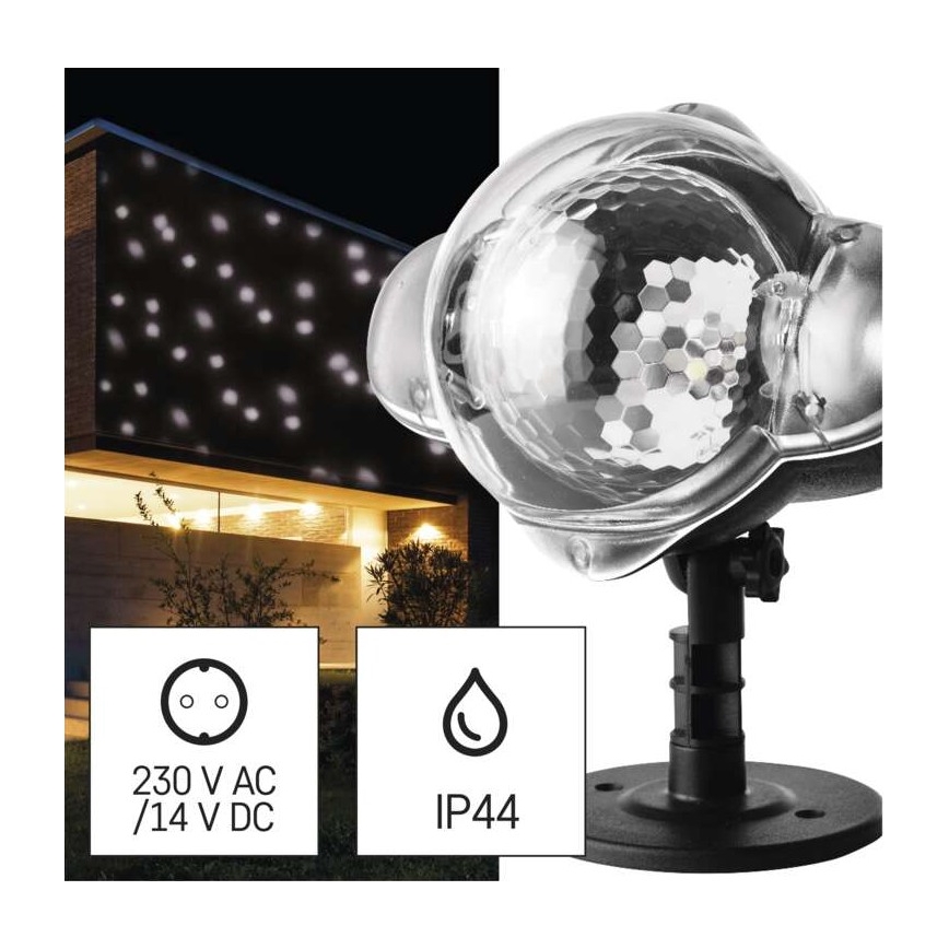 LED Ziemassvētku āra prožektors LED/4W/230V IP44 auksta balta