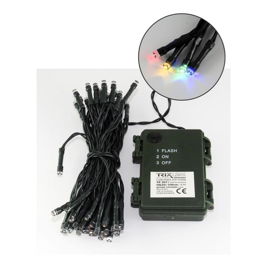 LED Ziemassvētku āra virtene 10,8m 100xLED/2 funkcijas 10,8m IP44 daudzkrāsaina