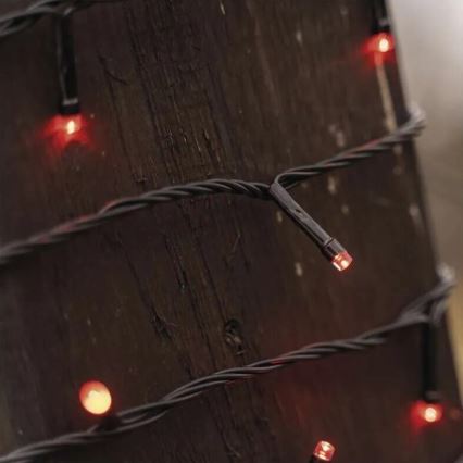 LED Ziemassvētku āra virtene 100xLED/10m IP44 sarkana