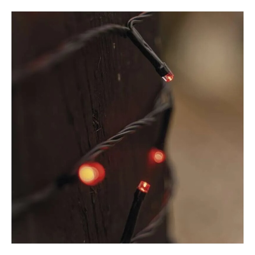 LED Ziemassvētku āra virtene 100xLED/10m IP44 sarkana