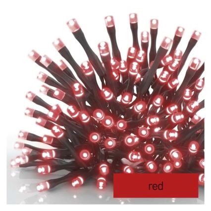 LED Ziemassvētku āra virtene 100xLED/10m IP44 sarkana