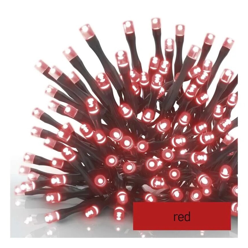 LED Ziemassvētku āra virtene 100xLED/10m IP44 sarkana