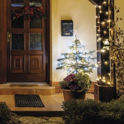 LED Ziemassvētku āra virtene 100xLED/10m IP44 silti/vēsi balts