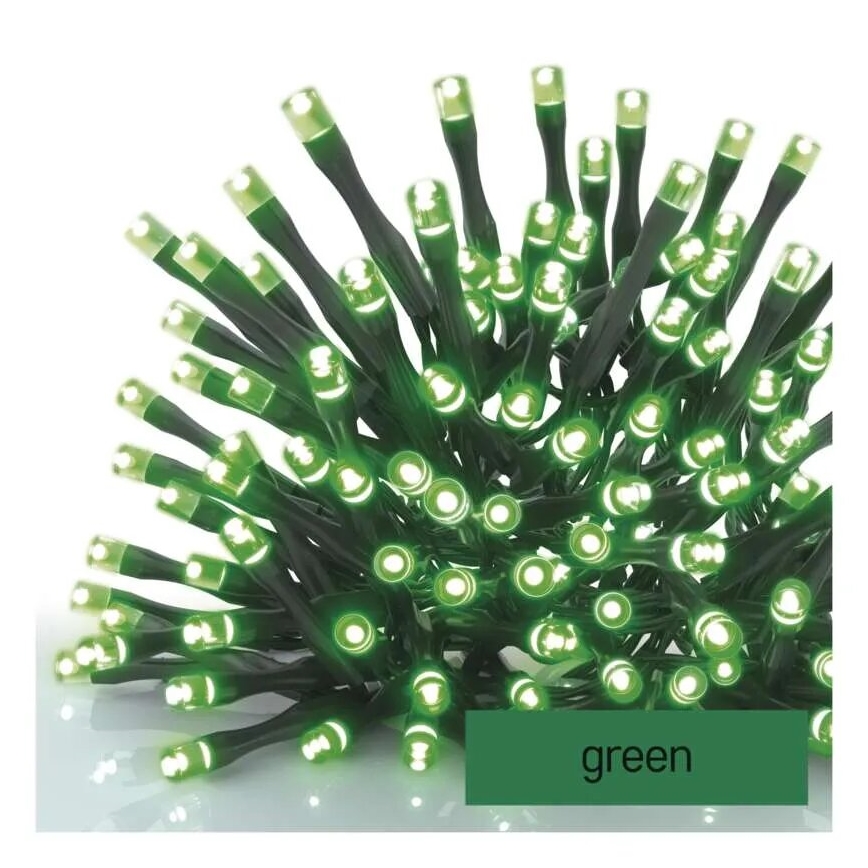 LED Ziemassvētku āra virtene 100xLED/10m IP44 zaļa