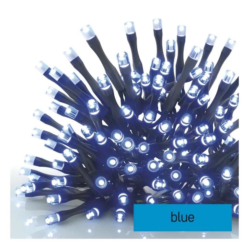 LED Ziemassvētku āra virtene 100xLED/10m IP44 zila