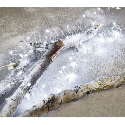 LED Ziemassvētku āra virtene 100xLED/15m IP44 auksti balta