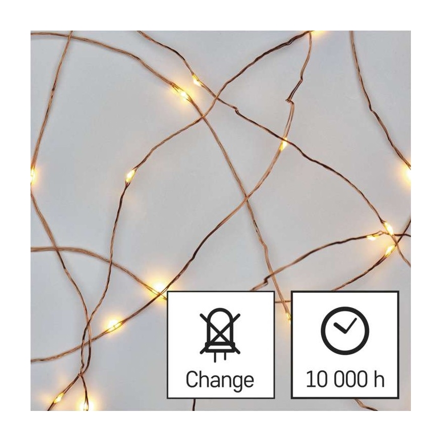 LED Ziemassvētku āra virtene 100xLED/15m IP44 silti balta