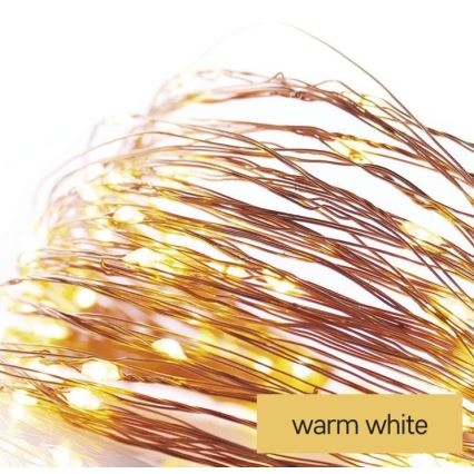 LED Ziemassvētku āra virtene 100xLED/15m IP44 silti balta