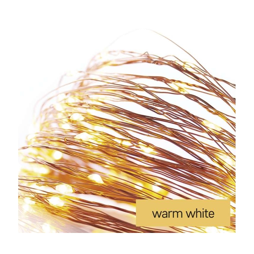 LED Ziemassvētku āra virtene 100xLED/15m IP44 silti balta