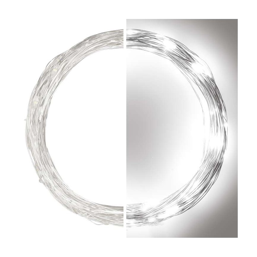 LED Ziemassvētku āra virtene 100xLED/15m IP44 vēsi balta