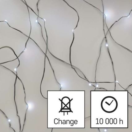 LED Ziemassvētku āra virtene 100xLED/15m IP44 vēsi balta