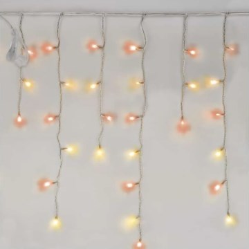 LED Ziemassvētku āra virtene 100xLED/2,5x0,9m IP44 sarkana/vintage