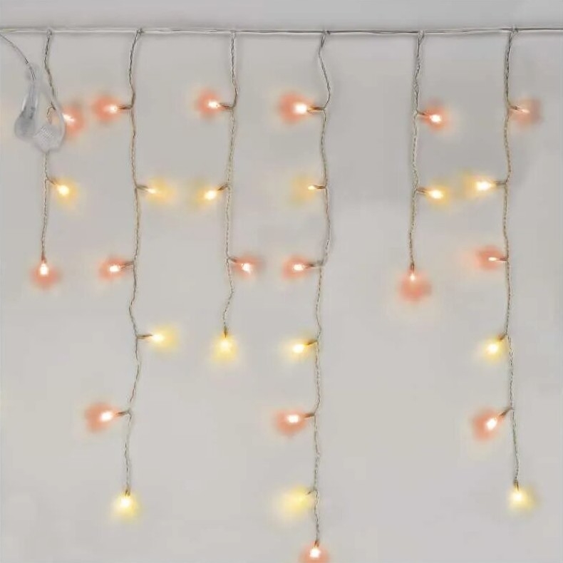 LED Ziemassvētku āra virtene 100xLED/2,5x0,9m IP44 sarkana/vintage