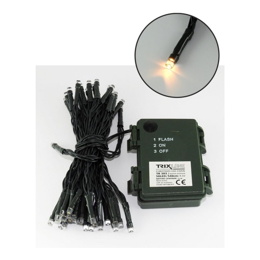 LED Ziemassvētku āra virtene 100xLED/2 funkcijas/3xAA 10,8m IP44 silti balta